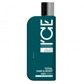 Șampon de păr și corp pentru bărbați, ICE Professional Total Hair & Body, utilizare zilnică, 250 ml
